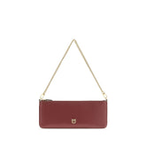 PINKO Bordeaux Calf Leather Bos Taurus Shoulder Bag