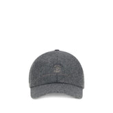 Brunello Cucinelli Gray Wool Oves Aries Cap (Baseball Hat)