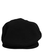 Dolce & Gabbana Men Black Wool Blend Flat Cloth Newsboy Cap Hat