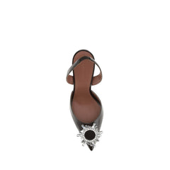 Amina Muaddi Brown Calf Leather Bos Taurus High Heel Pumps