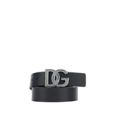 Dolce & Gabbana Black Calf Leather Bos Taurus Regular Belt