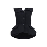 Magda Butrym Black Silk Waistcoat