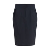 Magda Butrym Black Cotton Midi Skirt