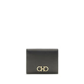 Ferragamo Black Calf Leather Bos Taurus Wallet