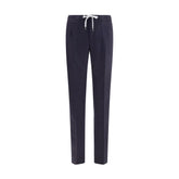 PT Torino Blue Wool Oves Aries Casual Pants