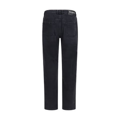 Balmain Black Cotton Straight-Leg Jeans