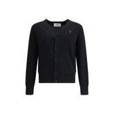 Ami Paris Black Wool Oves Aries Cardigan
