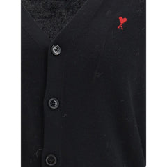 Ami Paris Black Wool Oves Aries Cardigan