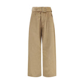 Darkpark Beige Cotton Casual Pants