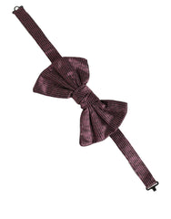 Dolce & Gabbana Men Maroon 100% Silk Adjustable Neck Papillon Bow Tie