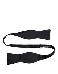 Dolce & Gabbana Men Black 100% Silk Adjustable Neck Papillon Bow Tie