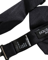Dolce & Gabbana Men Black 100% Silk Adjustable Neck Papillon Bow Tie