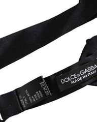 Dolce & Gabbana Men Black 100% Silk Adjustable Neck Papillon Bow Tie