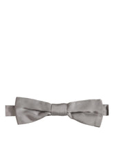 Dolce & Gabbana Men Gray 100% Silk Adjustable Neck Papillon Bow Tie