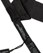Dolce & Gabbana Men Black 100% SIlk Adjustable Neck Papillon Bow Tie