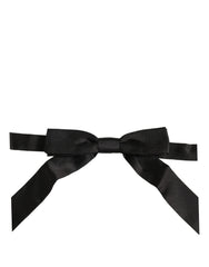 Dolce & Gabbana Men Black 100% SIlk Adjustable Neck Papillon Bow Tie