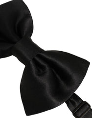 Dolce & Gabbana Men Black 100% Silk Adjustable Neck Papillon Bow Tie