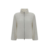 Gongdid Design White Polyester Full-Length Jacket
