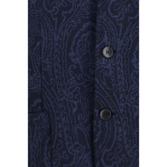 Etro Blue Wool Oves Aries Jacket