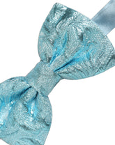 Dolce & Gabbana Light Blue Floral Brocade Adjustable Neck Papillon Bow Tie
