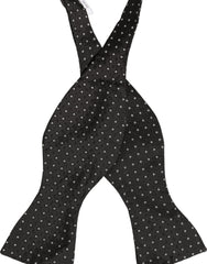 Dolce & Gabbana Black White Polka Dot Adjustable Neck Papillon Bow Tie