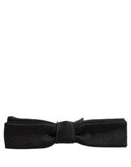 Dolce & Gabbana Men Black 100% SIlk Adjustable Neck Papillon Bow Tie