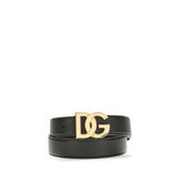 Dolce & Gabbana Black Calf Leather Bos Taurus Regular Belt