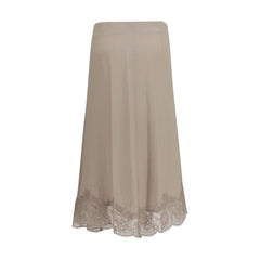 P.A.R.O.S.H. Beige Acetate Midi Skirt