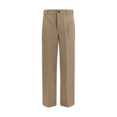 Prada Brown Cotton Casual Pants
