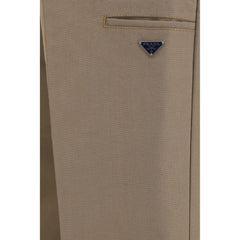 Prada Brown Cotton Casual Pants