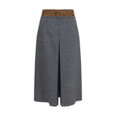 Prada Gray Wool Oves Aries Midi Skirt