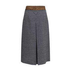 Prada Gray Wool Oves Aries Midi Skirt