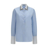Prada Blue Cotton Dress Shirt