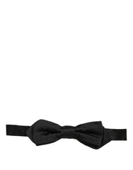 Dolce & Gabbana Men Black 100% Silk Adjustable Neck Papillon Bow Tie
