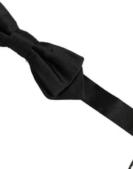 Dolce & Gabbana Men Black 100% Silk Adjustable Neck Papillon Bow Tie