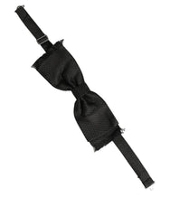 Dolce & Gabbana Men Black 100% SIlk Adjustable Neck Papillon Bow Tie