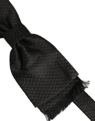 Dolce & Gabbana Men Black 100% SIlk Adjustable Neck Papillon Bow Tie