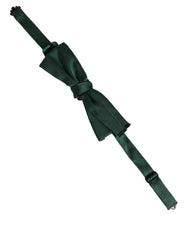 Dolce & Gabbana Men Dark Green Silk Adjustable Neck Papillon Bow Tie