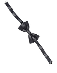 Dolce & Gabbana Men Black Crown Silk Adjustable Neck Papillon Bow Tie