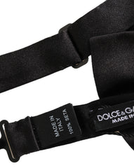 Dolce & Gabbana Men Black 100% Silk Adjustable Neck Papillon Bow Tie