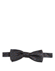 Dolce & Gabbana Men Dark Gray Geometric Adjustable Neck Bow Tie