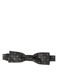 Dolce & Gabbana Men Dark Gray Geometric Adjustable Bow Tie