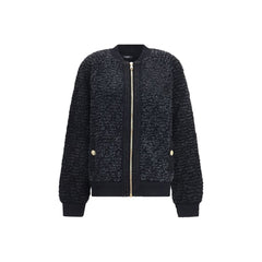Balmain Black Viscose Bomber