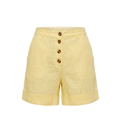 Trussardi Jeans Yellow Flax Women Shorts