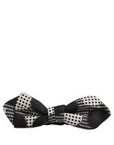 Dolce & Gabbana Black White Checkered Adjustable Neck Papillon Bow Tie