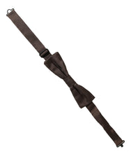 Dolce & Gabbana Men Brown 100% Silk Adjustable Neck Papillon Bow Tie