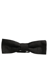Dolce & Gabbana Men Black 100% Silk Adjustable Neck Papillon Bow Tie