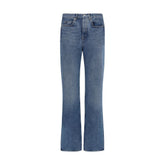 Off-White Blue Cotton Straight-Leg Jeans