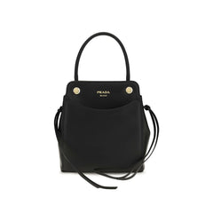 Prada Black Calf Leather Bos Taurus Shoulder Bag