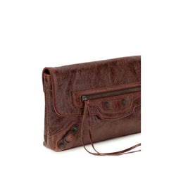 Balenciaga Bordeaux Lamb Ovis Aries Aries Clutch Bag